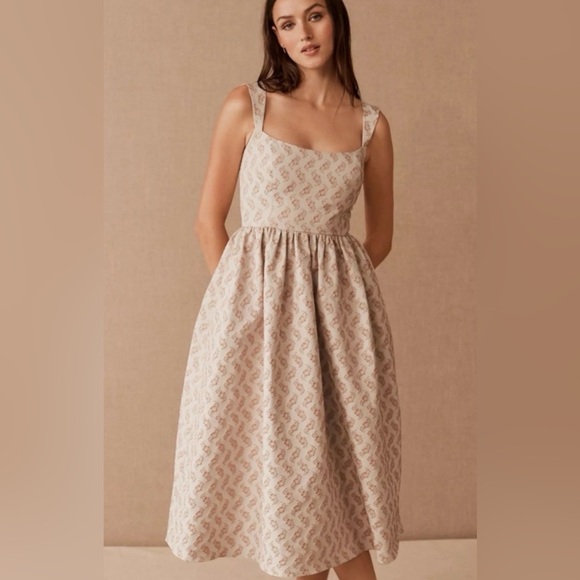Sachin + Babi Dresses & Skirts - Sachin + Babi Beige and Blush Strapless Midi Dress